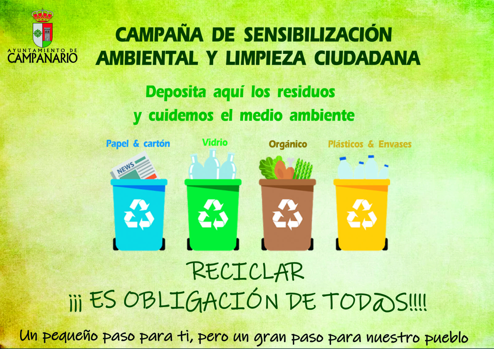 techo Lubricar Lengua macarrónica Campaña de 'Sensibilización ambiental y limpieza ciudadana' – Ayuntamiento  de Campanario